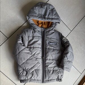 Timberland Charcoal and Tan Hooded Jacket